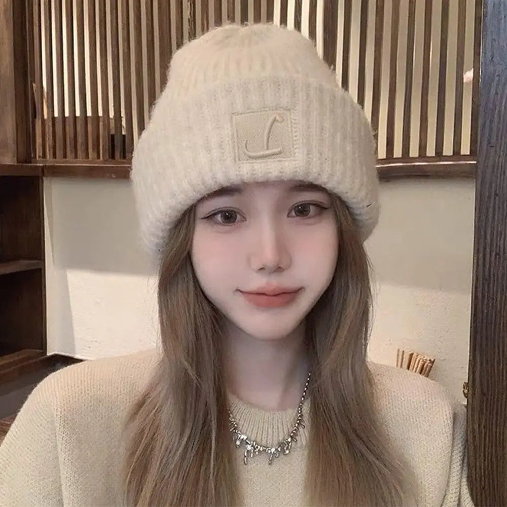 Unisex Knit Beanie Hat – Windproof Warm Solid Color Cap Knit Beanie Hat P3