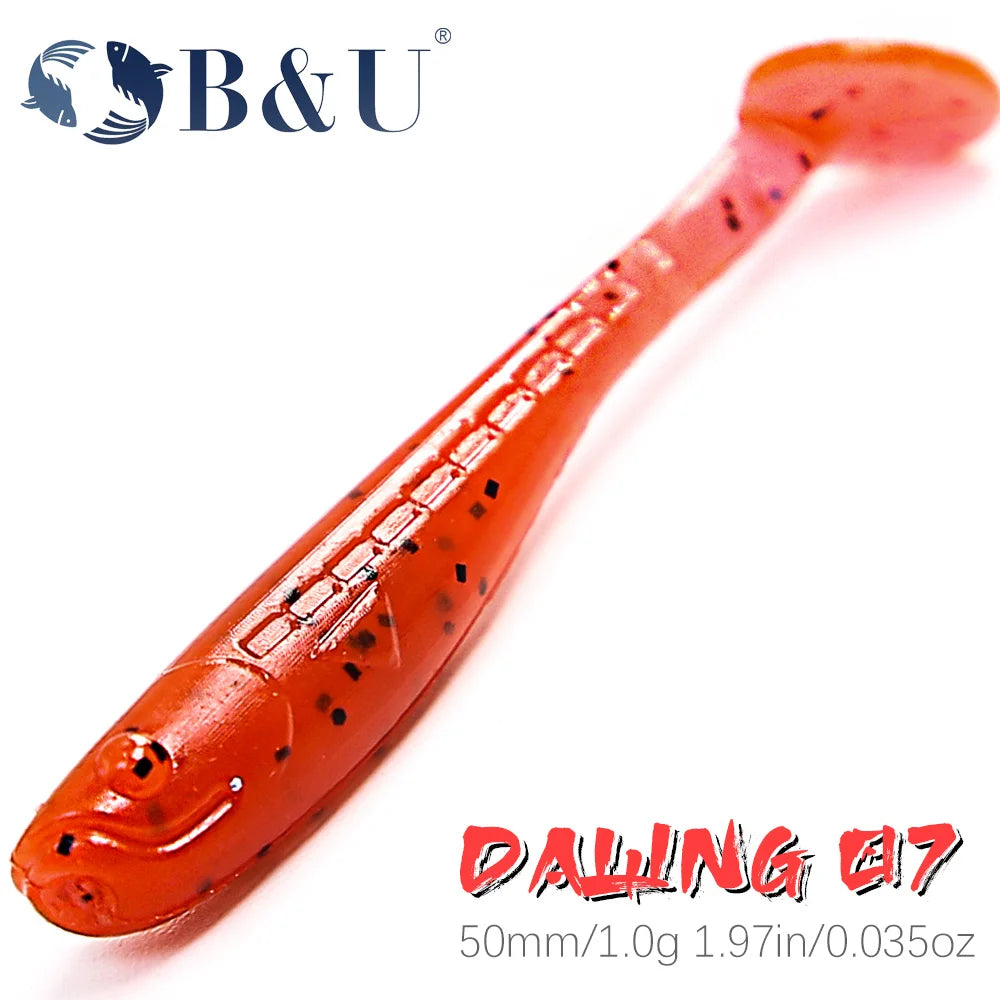 B&U Mini Minnow Soft Lures 35mm 50mm – Bass Pike Swimbait Soft Fishing Lure P3