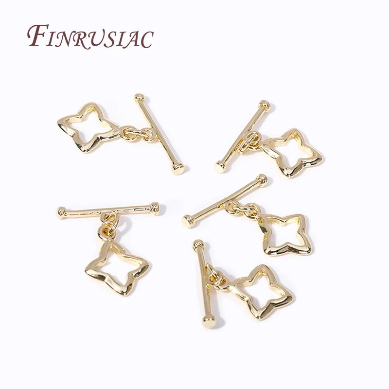 14K Gold Plated Zircon OT Toggle Clasps – 7 Styles DIY Jewelry Jewelry Toggle Clasp P3
