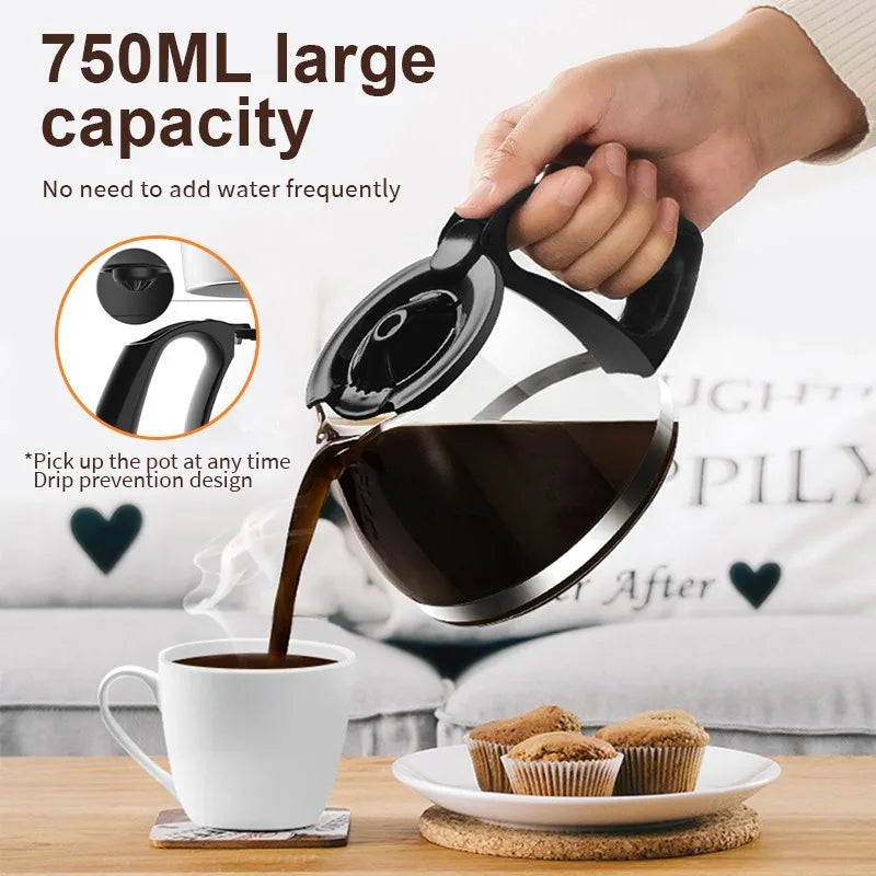 DUTRIEUX 750ml Automatic Drip Coffee Maker | Coffee Pot Drip Coffee Maker P3