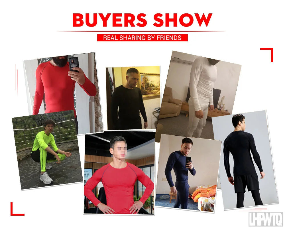 Men's Thermal Compression Long John Sports Tracksuit Set Compression Tracksuit P3