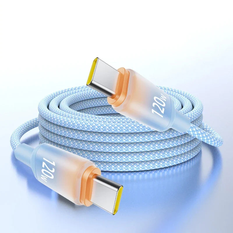 120W USB-C Braided Fast Charging Cable | iPhone & Android USB-C Charging Cable P3 BL 2m