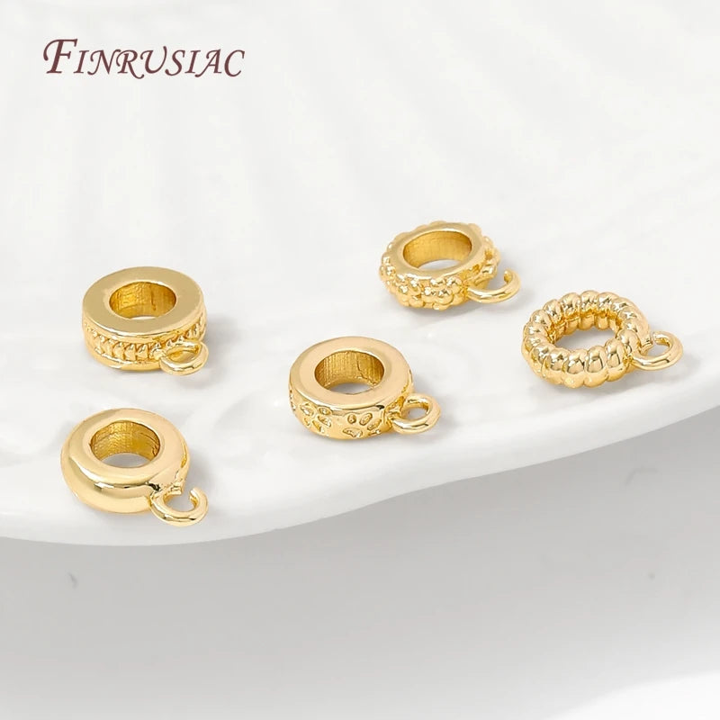 14K Gold Plated CZ Pendant Bails – Round Bail Connectors Pendant Bail Connectors P3