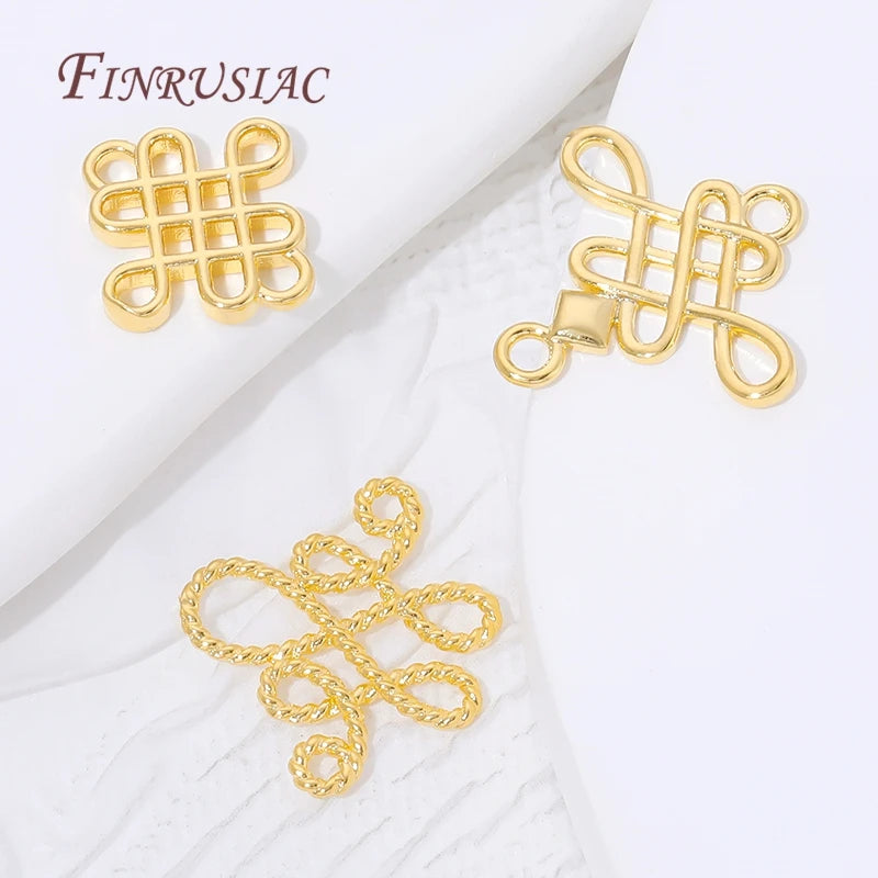 18K Gold Plated Chinese Knot Charm Connectors | DIY Jewelry Jewelry Charm Connectors P3
