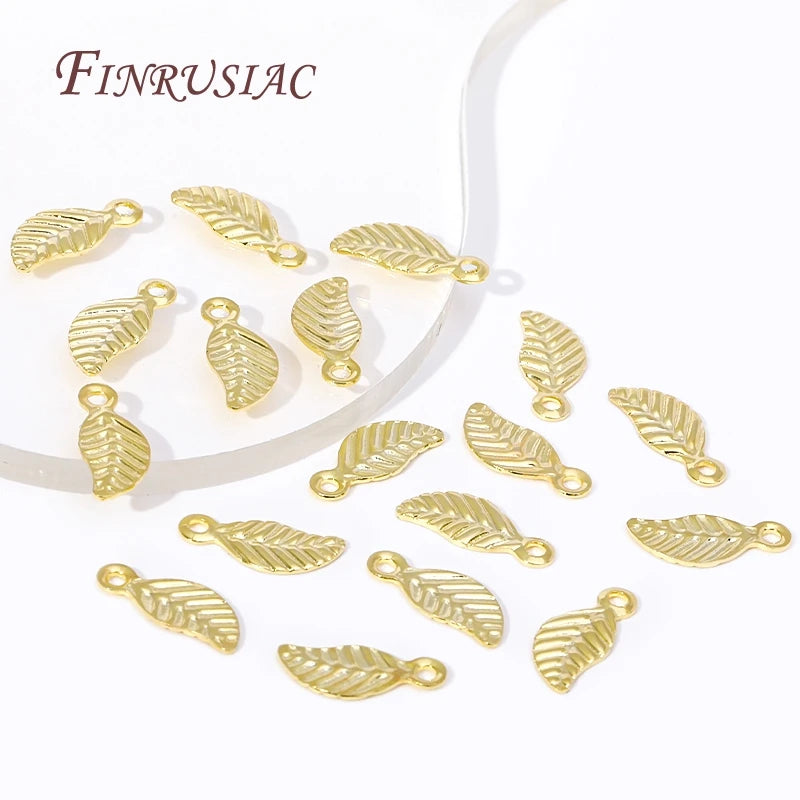 18K Gold Plated Leaf Tag Charm Pendants – DIY Jewelry Findings Jewelry Findings P3