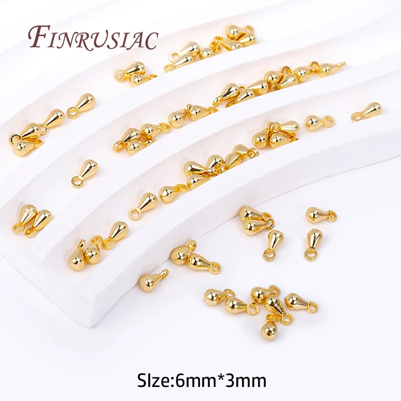 18K Gold Plated Brass Water Drop Pendant End Beads | DIY Jewelry Jewelry Pendant Findings P3 18K Real Gold Plated 20 Pieces