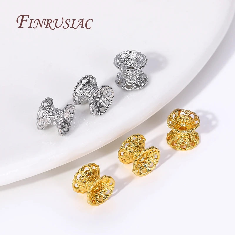 18K Gold Plated Lace Spacer Bead Caps 5x7mm – DIY Jewelry Jewelry Bead Caps P3