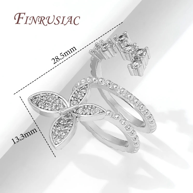 18K Gold Plated Butterfly Brass Zircon Spacer Beads | DIY Jewelry Jewelry Spacer Beads P3 Rhodium Plated 3 pcs