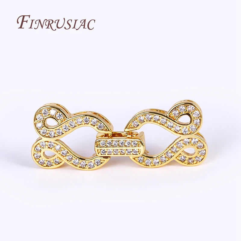 18K Gold Plated CZ Pearl Necklace Clasp – DIY Jewelry Findings Jewelry Clasp Findings P3