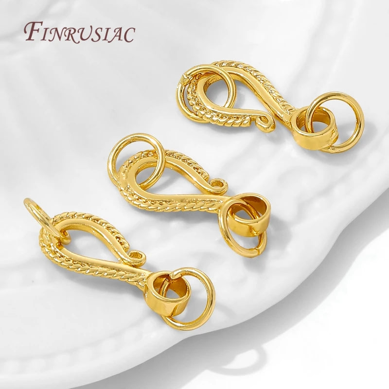 18K Gold Plated Brass Clasps for Bracelets & Necklaces DIY Jewelry Clasps P3