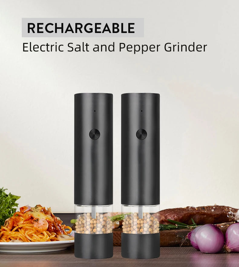 CLITON USB Rechargeable Automatic Salt & Pepper Grinder Mill Electric Spice Grinder P3