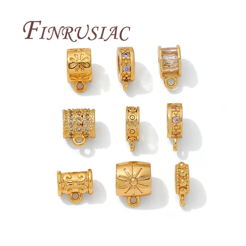 18K Gold Plated Pendant Bail Beads – DIY Jewelry Connectors Jewelry Bail Connector P3