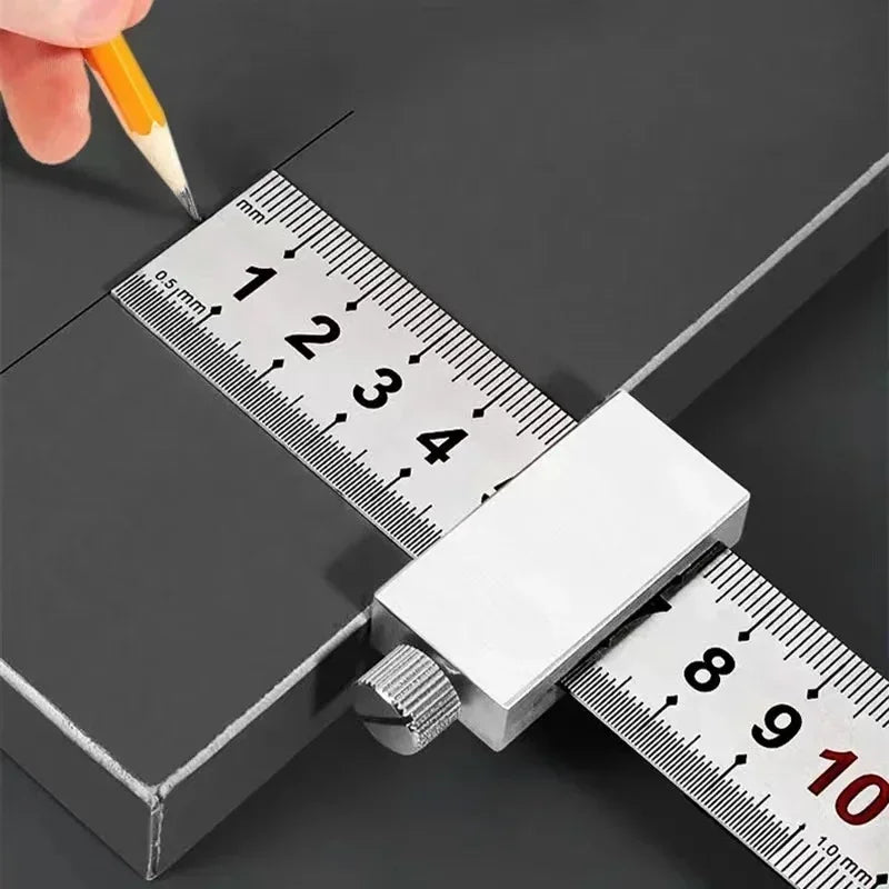 Carpenter Steel Rule Stop Block – Precise Marking & Measuring Measuring Stop Block P3