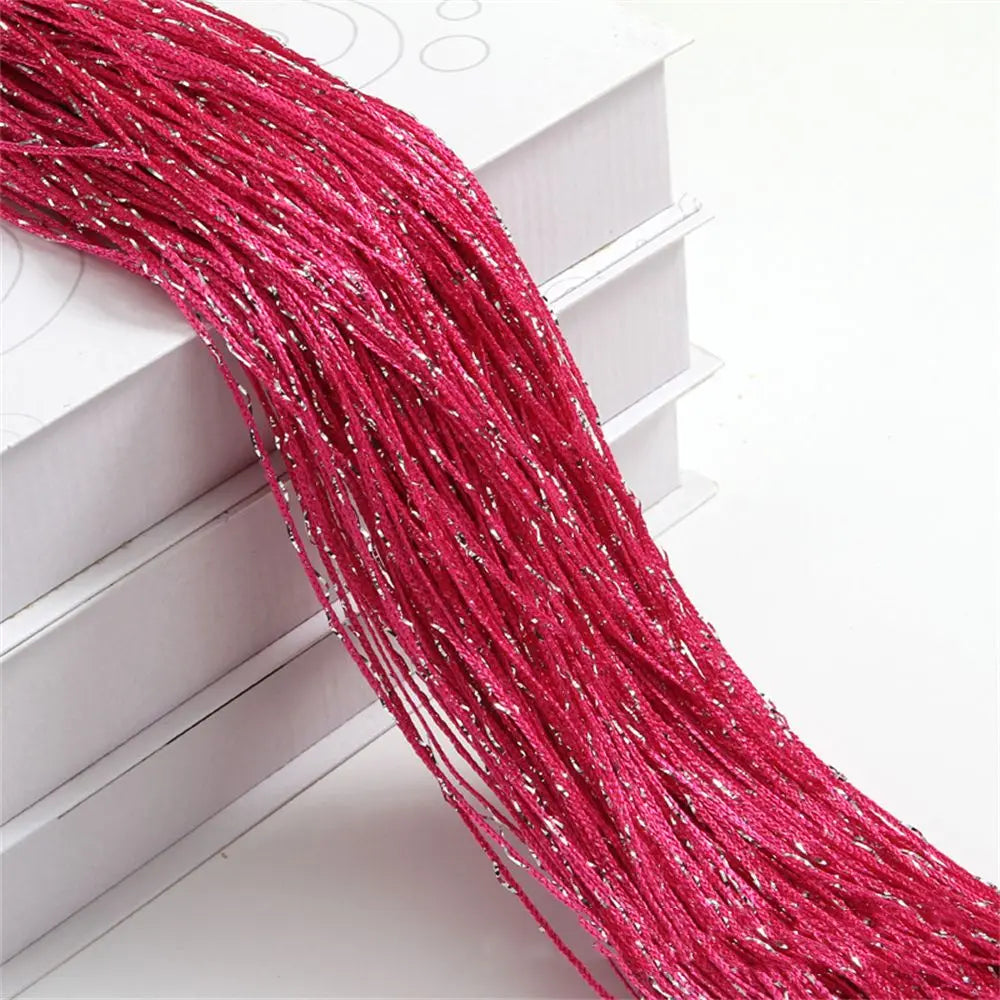 Glitter String Curtain Panel 2M×1M | Beaded Room Divider String Curtain Panel P3 rose red