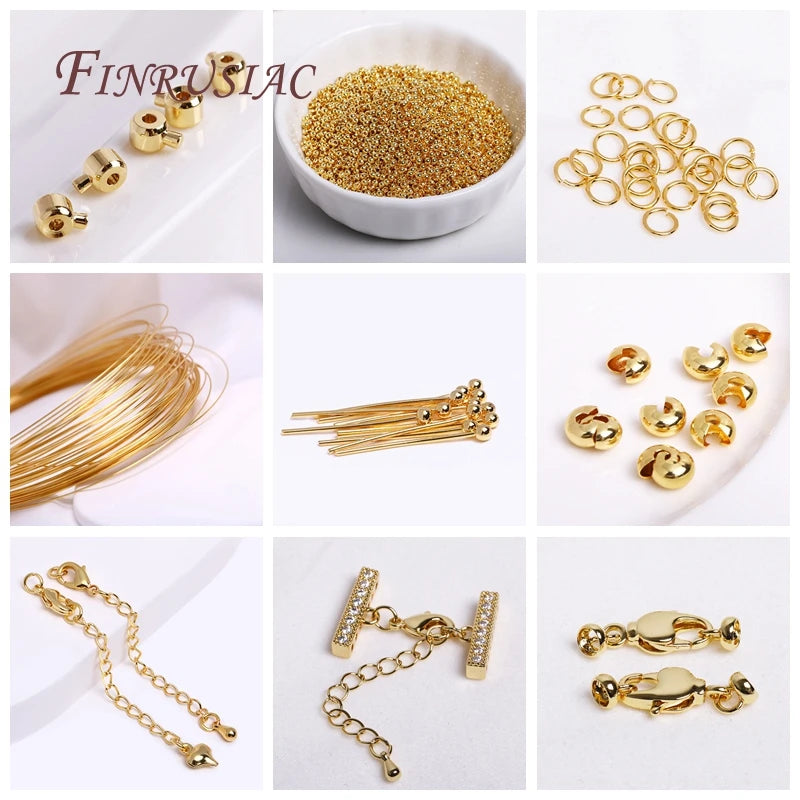 14K/18K Gold Plated Crimp Beads & Clasp Connectors | DIY Jewelry Jewelry Findings P3