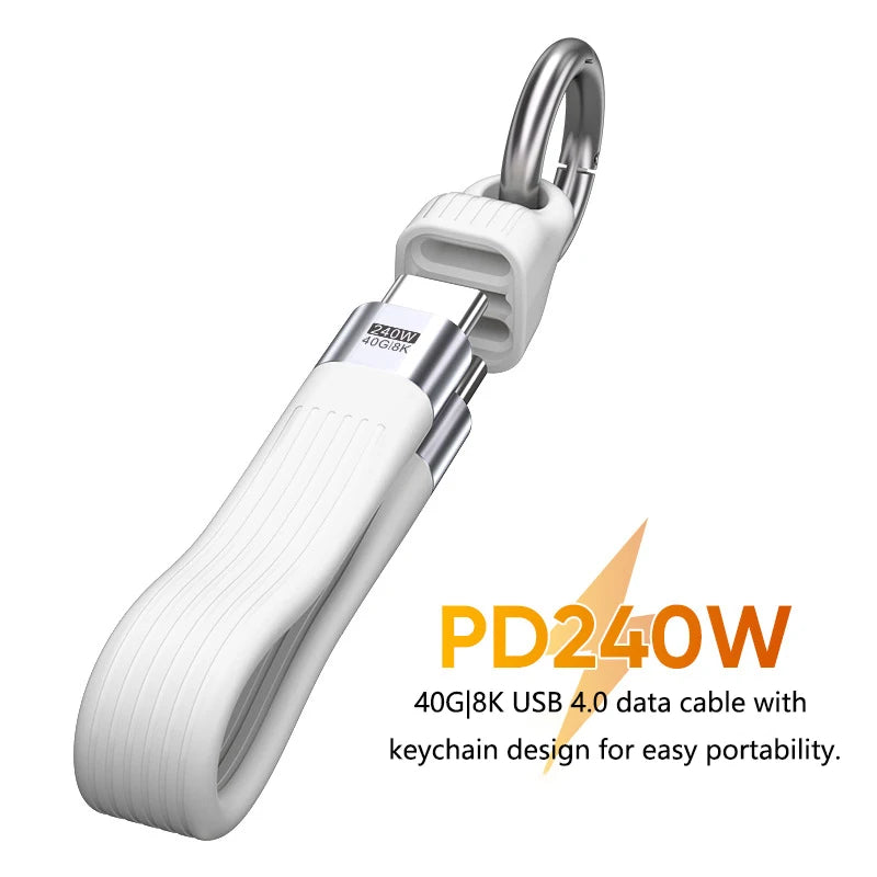 USB4 240W Keychain Cable – 40Gbps USB-C Fast Charge USB-C Keychain Cable P3 WE