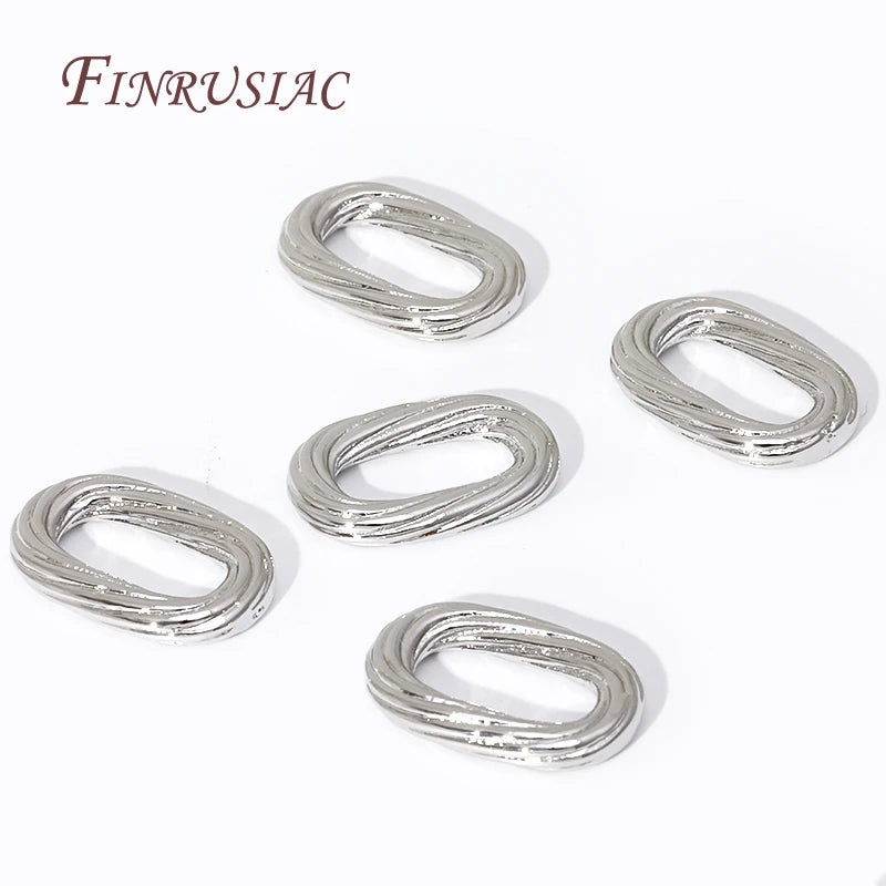18K Gold Plated Brass Oval Twist Ring Connectors | DIY Jewelry Jewelry Connectors P3