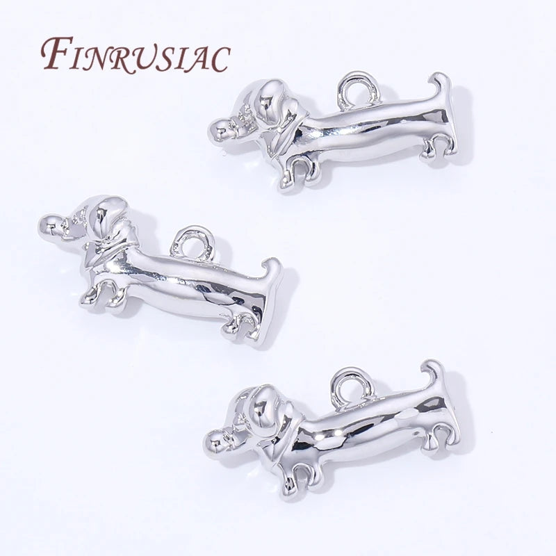 18K Gold Plated Brass Dog Charm – DIY Jewelry Making Pendant Jewelry Making Charm P3