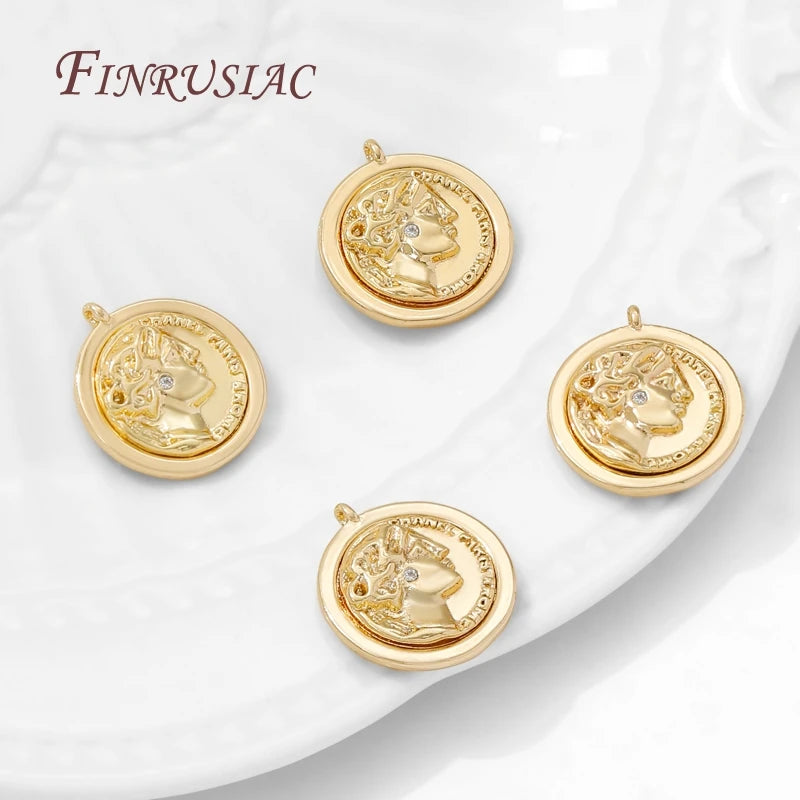18K Gold Plated Elizabeth Charm Pendants | DIY Jewelry Making Jewelry Charm Pendant P3
