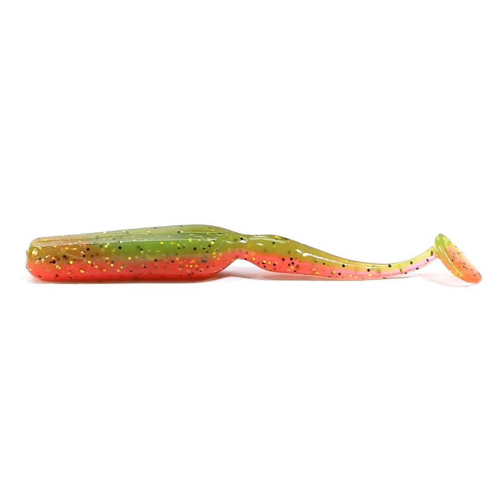 B&U 70mm Soft Swimbait Lure – Pike Zander Perch + JIG Head Soft Swimbait Lure P3 green orange 10pcs-70mm