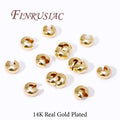 14K Gold Plated Brass Crimp End Beads – DIY Jewelry Spacers Jewelry Findings P3 14K Real Gold Plated 3.2mm-30 pcs