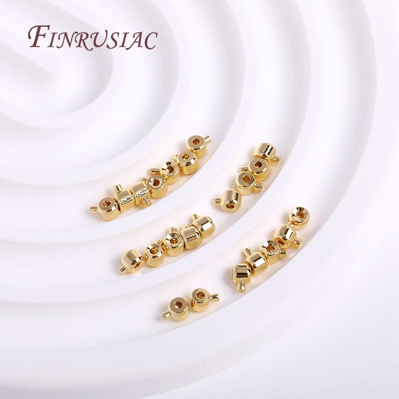 18K Gold Plated Memory Wire End Caps | Crimp Beads Findings Jewelry Making Findings P3