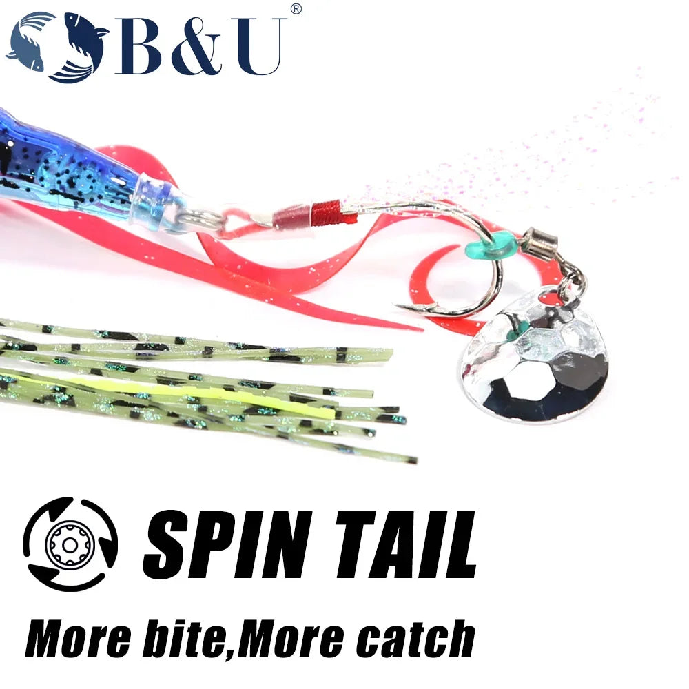 B&U 3D Metal Jig Shrimp Lure – Saltwater Shore Casting Spin Bait Metal Jig Lure P3
