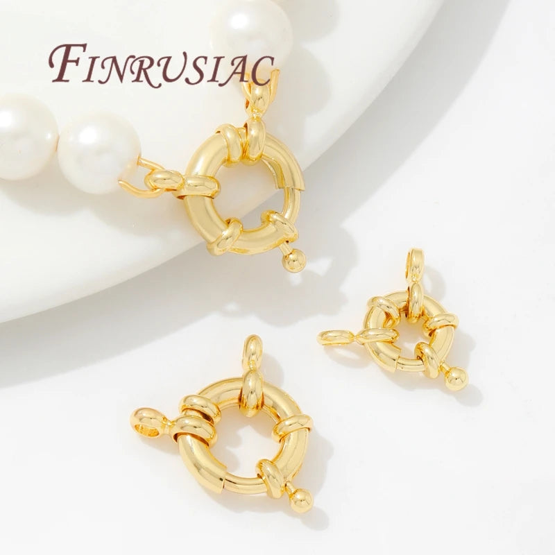 18K Gold Plated Round Spring Clasps 9mm 10mm 11mm | Jewelry Making Jewelry Clasps P3