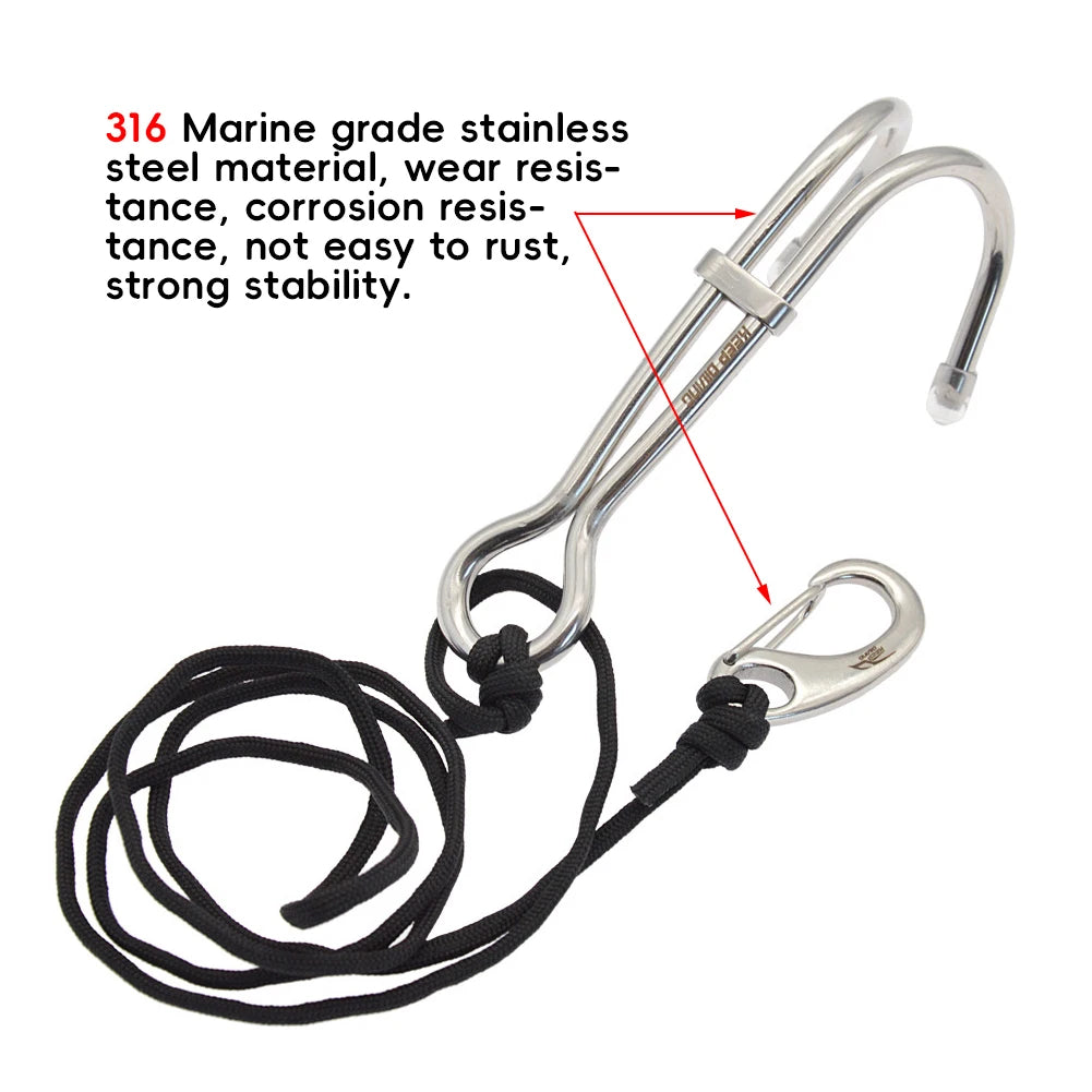 Double Head Scuba Diving Reef Hook | 316 Stainless Steel Diving Reef Hook P3