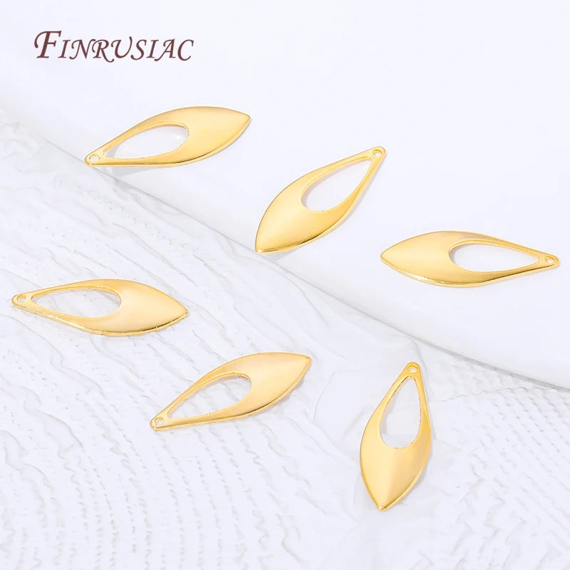 18K Gold Plated Openwork Leaf Teardrop Charms – DIY Jewelry Jewelry Making Findings P3