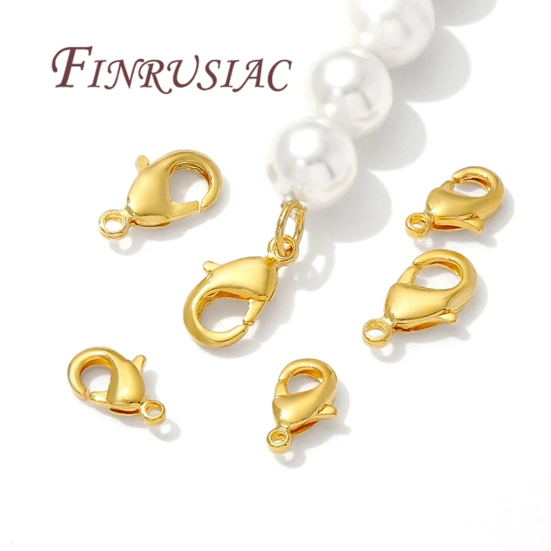 18K Gold Plated Lobster Clasps 10mm 12mm | DIY Jewelry Findings Jewelry Clasps Findings P3