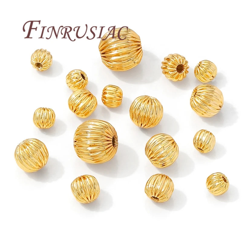 18K Gold Plated Corrugated Spacer Beads 4–8mm | DIY Jewelry Jewelry Spacer Beads P3