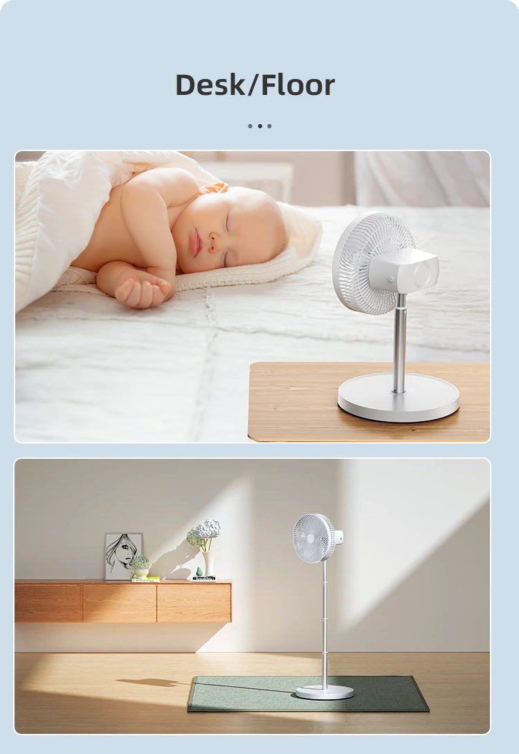 10-Inch Rechargeable Oscillating Floor Fan – 4 Speed & Remote Rechargeable Stand Fan P3