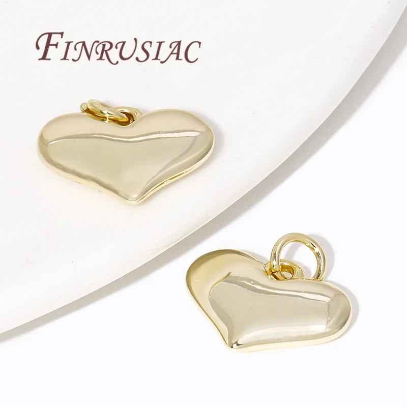 18K Gold Plated Heart Pendants for DIY Jewelry – 2 Sizes Jewelry Pendant Findings P3