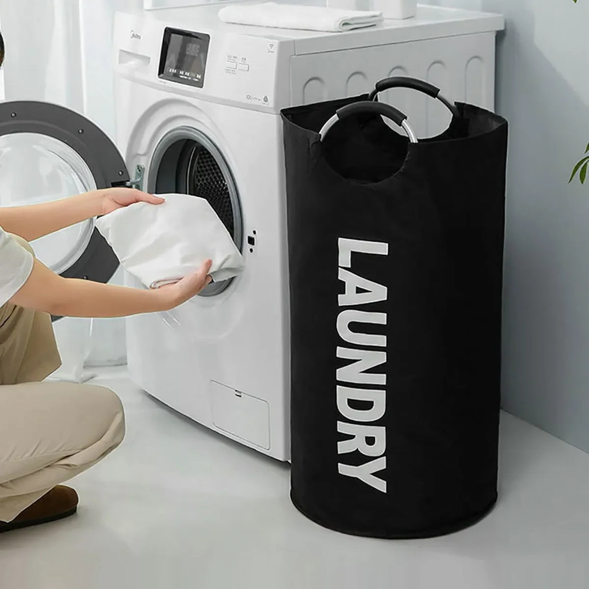Foldable Laundry Basket 90L – Waterproof Oxford Padded Handles Laundry Storage Basket P3