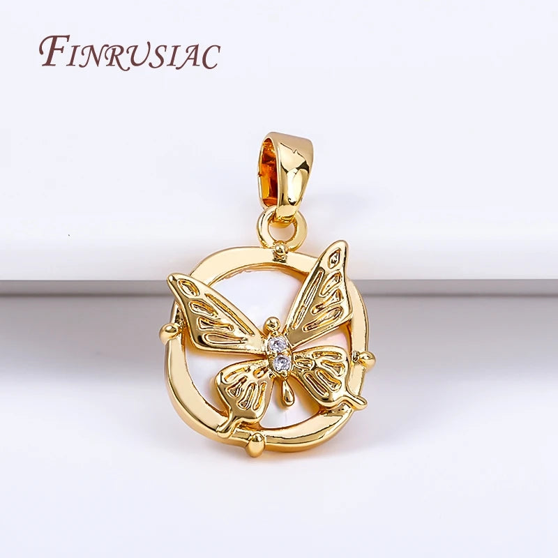 18K Gold Plated Butterfly Pendant Charm – DIY Necklace Making Pendant Charm P3