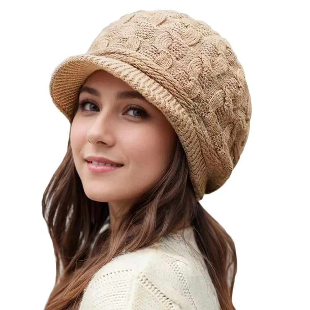 Women's Thickened Winter Knit Beret – Windproof Warm Ski Cap Winter Knit Beret P3