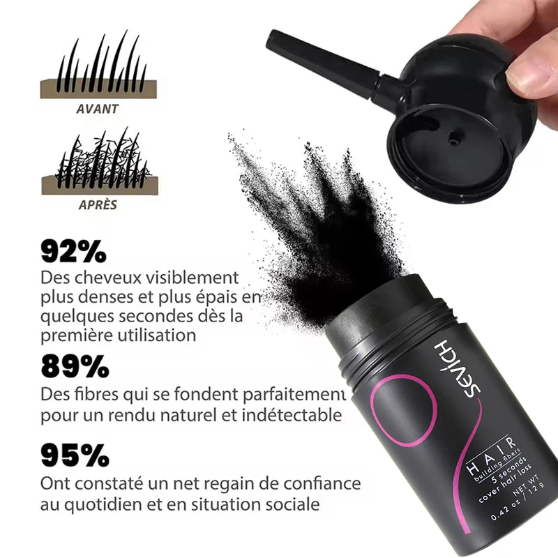 SEVICH Hair Fiber Powder 12g – Spray Nozzle, 24H Volume Hair Fiber Powder P3