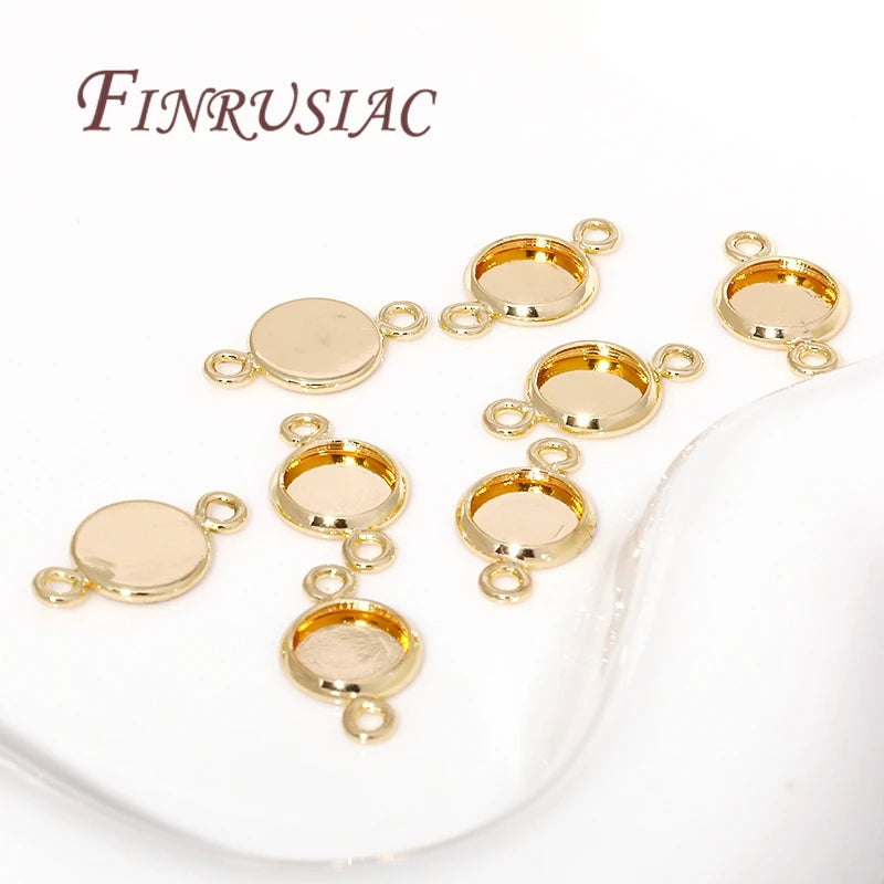 Gold-Plated Cabochon Bezel Blank Trays 6/8/10mm | DIY Jewelry Bezel Blank Trays P3