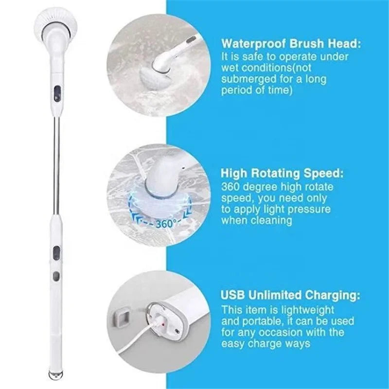 Cordless Electric Spin Cleaning Brush – IPX5 Waterproof Extendable Electric Cleaning Brush P3