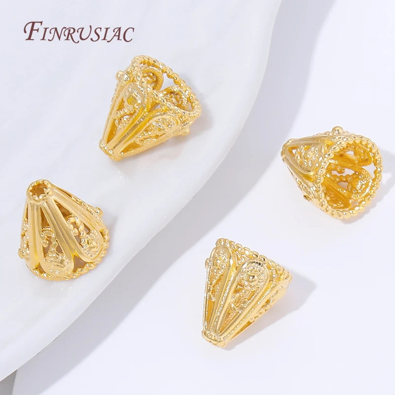 18K Gold Plated Filigree Cone Bead Caps | DIY Jewelry Making Jewelry Findings P3