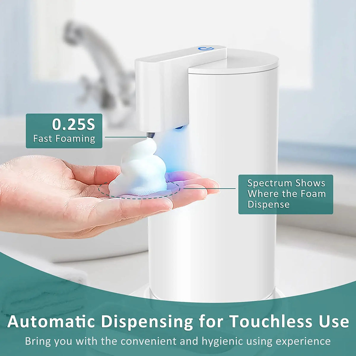 Automatic Foam Soap Dispenser Touchless Sensor 300ml – Hongdec Foam Soap Dispenser P3