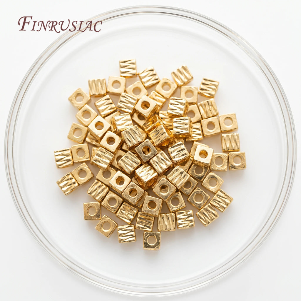 18K Gold Plated Cube Spacer Beads – DIY Jewelry Making Jewelry Spacer Beads P3