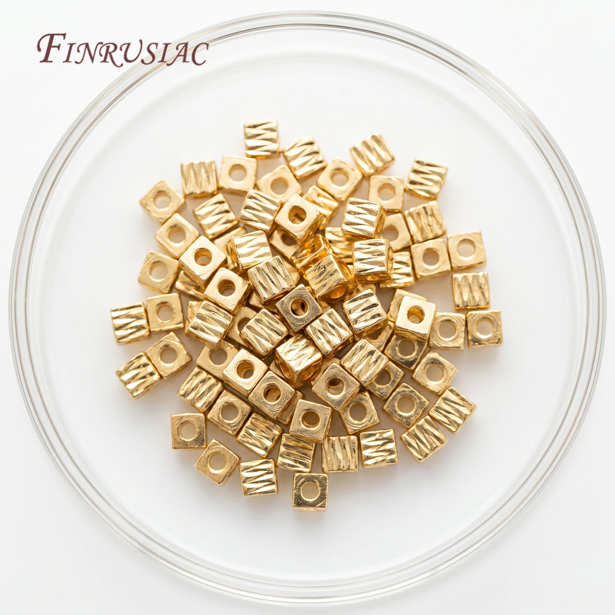 18K Gold Plated Cube Spacer Beads – DIY Jewelry Making Jewelry Spacer Beads P3