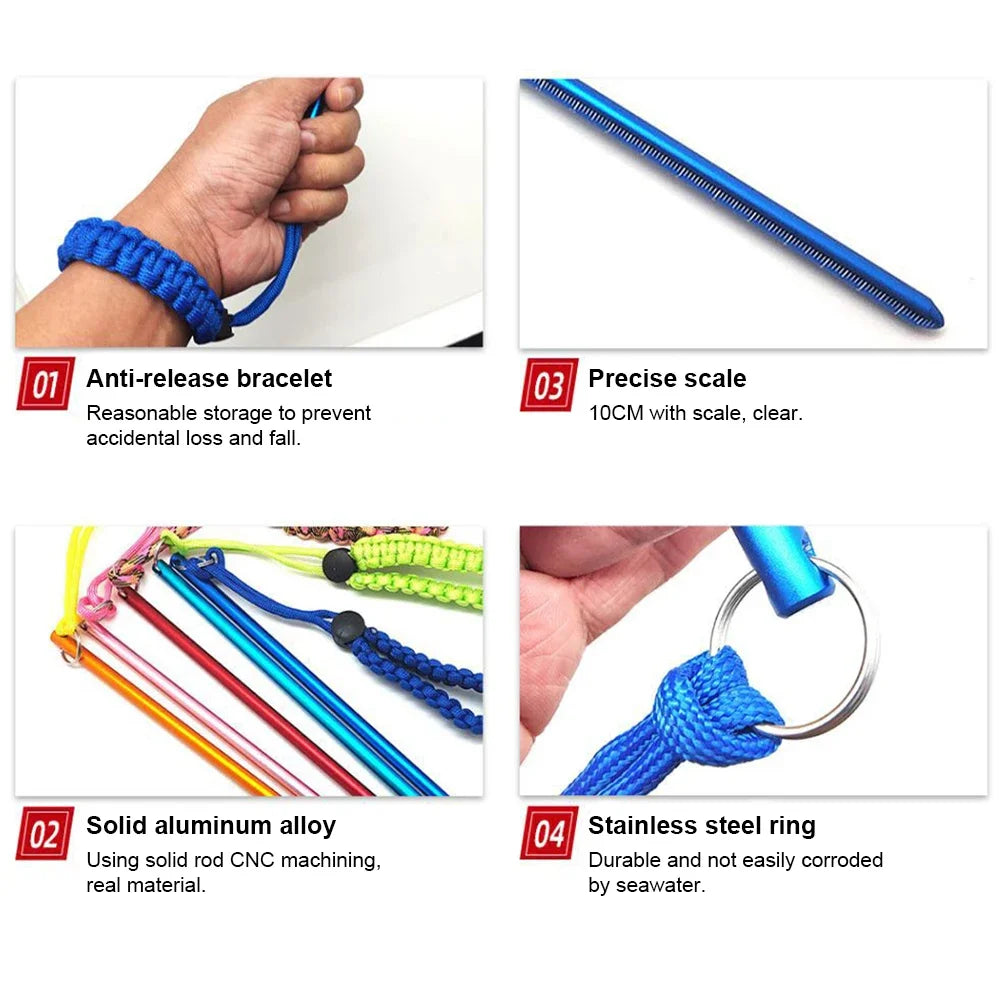 Aluminum Alloy Diving Pointer Stick with Braided Rope 35cm Diving Pointer Stick P3