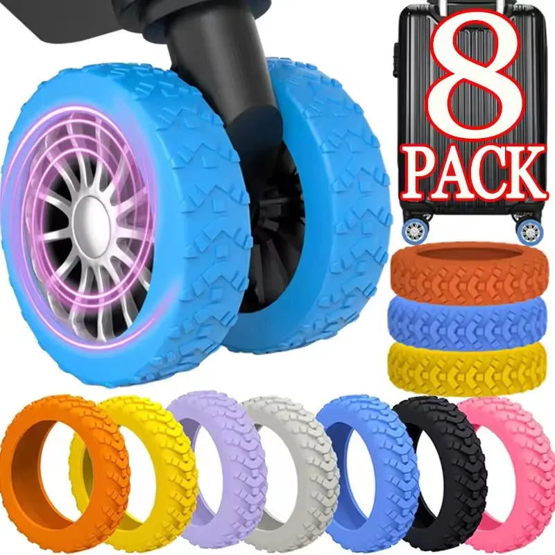 8-Piece Silicone Luggage Wheel Covers | Quiet Caster Protectors Luggage Wheel Covers P3