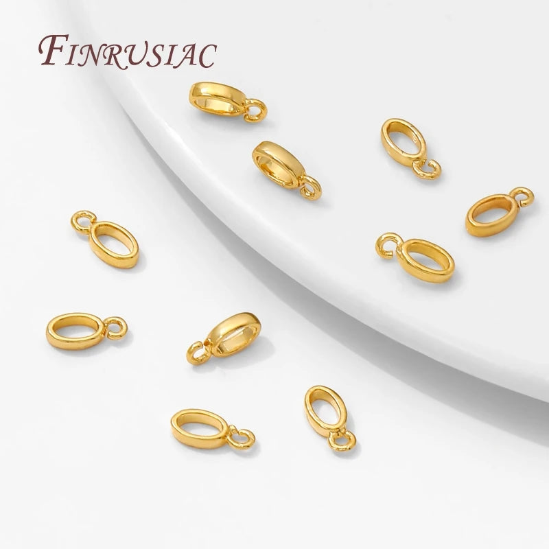 18K Gold Plated Bail Connectors – DIY Pendant Necklace Findings Pendant Bail Connector P3