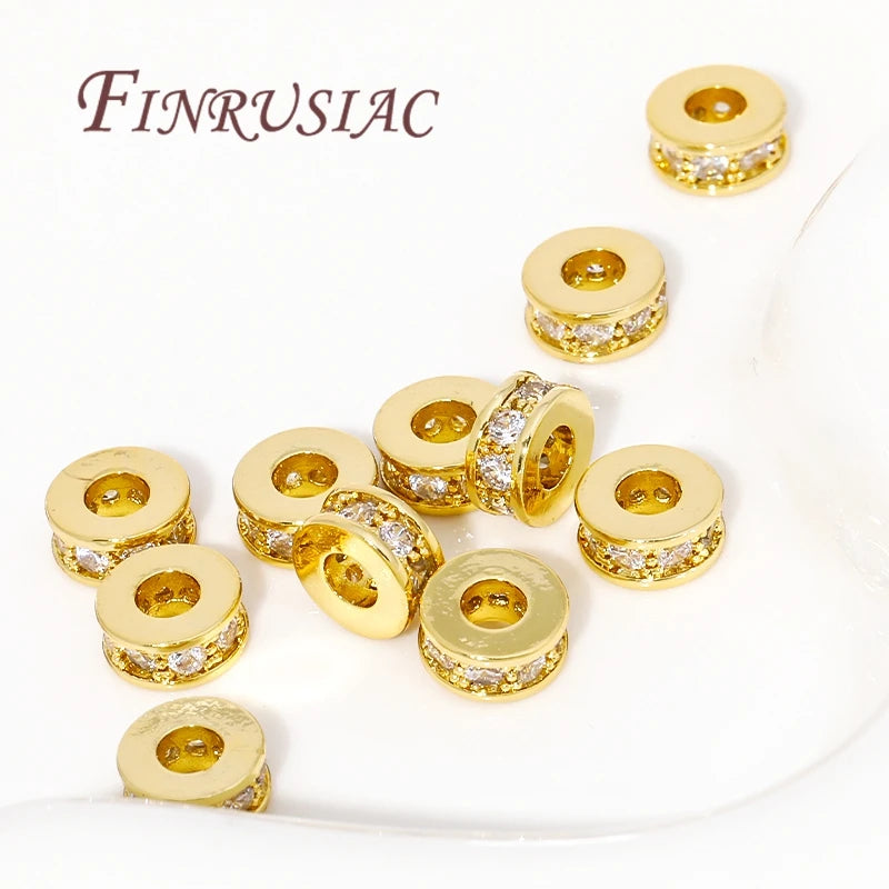 18K Gold Plated Brass Zircon Spacer Beads – DIY Jewelry Making Jewelry Spacer Beads P3