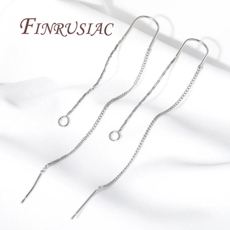 18K Gold Plated Long Tassel Ear Wires | Brass DIY Earring Findings Earring Findings P3