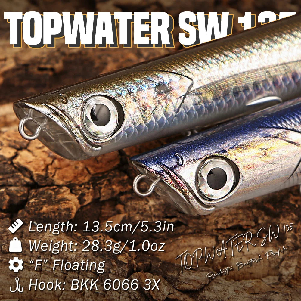 B&U 135mm Saltwater Topwater Pencil Lure | Floating Stickbait Topwater Fishing Lure P3